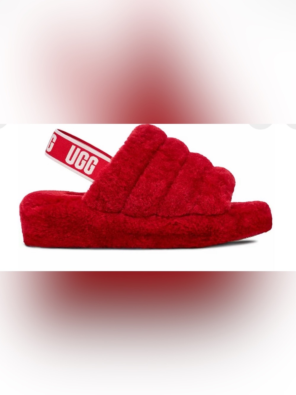 UGG Fluff Yeah Slide Red Size 6W